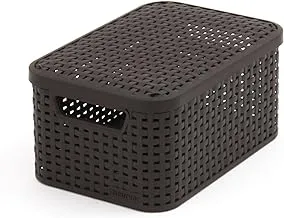 Curver Style 205839 Storage Box Rattan Look Size S with Second-Generation Lid Polypropylene