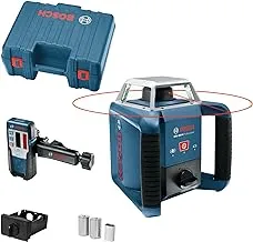 مستوى الليزر الاحترافي للدوران من Bosch GRL 400 H (لوحة مفاتيح بزر واحد ، نطاق العمل: حتى 400 متر (القطر) ، في حقيبة الحمل)