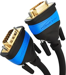 KabelDirekt 295 1.5m VGA cable (15 pin, Full HD/1080p, 3D ready, male to connectors, connects PCs monitors/CRT displays/TVs, gold-plated black) black