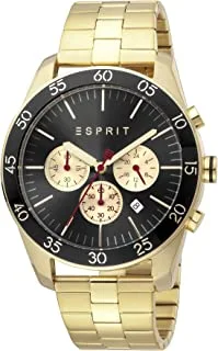 ESPRIT Watch for Men, Quartz Movement, Analog Display, Gold Stainless Steel Strap-ES1G204M0095