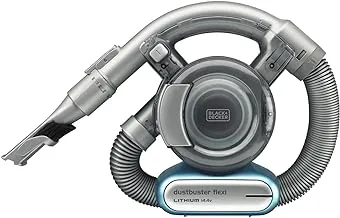 BLACK+DECKER 14.4V 1.5Ah Li-Ion Flexi Auto Dustbuster Handheld Cordless Vacuum with Pet Tool for Home & Car, Blue/Grey - PD1420LP-GB, 2 Years Warranty