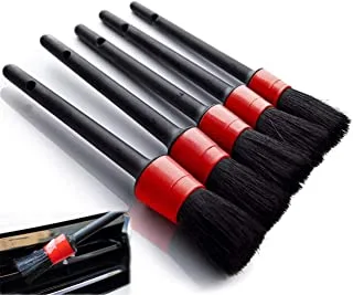 HassanOuld Car Detailing Brushes Set with Car Wash Mitt - Automotive Detail Cleaning Brushes Auto Car Detail Cleaning Brushes for Cleaning Engine Bay, Wheels, Emblems, Leather, Air Vents