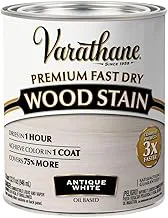 Rust-Oleum Varathane Premium Fast Dry Wood Stain Antique, White, 32 Ounce 946ML, 297424