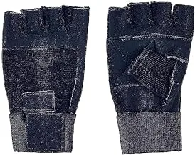 Generic Weight lifting workout semi finger gloves - black-large/x-large