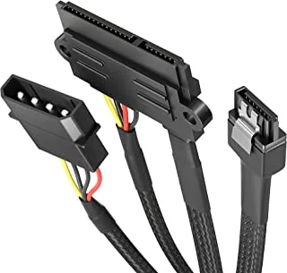 KabelDirekt 820 0.6m 30cm 22-pin SATA to 4-pin Molex power cable and 60cm 7-pin 3 data 6 Gbit/s black