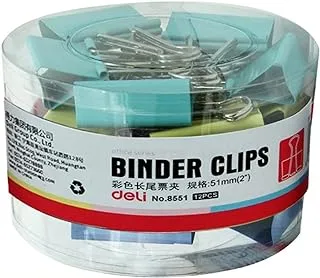 Deli 8551a binder color clip - pack of 12