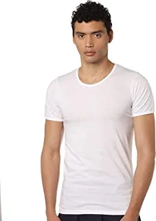 Cool Mens Plain Round Neck Shirt Plain Short Sleeves Round Neck Undershirt for Men (pack of 1)