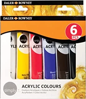 Daler Rowney 126500025 acrylic Colors Set, 6 Tubes - 75 ml