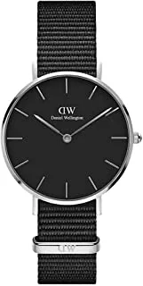 Daniel Wellington Watch Unisex , Quartz Movement, Analog Display, Black Nylon Strap-DW00100216