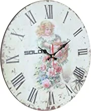 Solo b277 wooden round analog wall clock - 40 cm