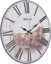 Solo b480 wooden round analog wall clock - 40 cm