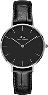 Daniel Wellington Classic Watch Unisex , Quartz Movement, Analog Display, Black Leather Strap-DW00100179