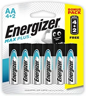 Energizer Max Plus Promo-Packs Battery, Size AA, Pack of 4Plus2 Blister Card - 4+2 حجر تيتينوم قلم