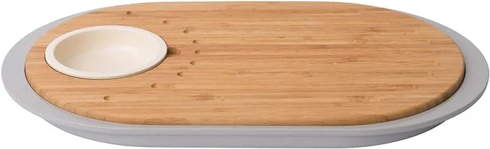 Berghoff - two-sided bamboo tapas cutting board with tray 40.5x23.6x3.2-39 x 23 x 2.5 cm