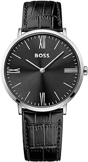 Hugo Boss Men's Black Dial Leather Band Watch - 1513369