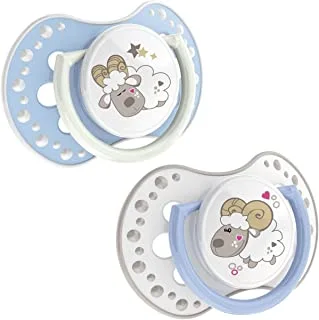 LOVI Silicone Dynamic Soother 3-6m 2 pcs Night&Day Boy