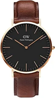 Daniel Wellington Classic Watch Unisex , Quartz Movement, Analog Display, Brown Leather Strap-DW00100124