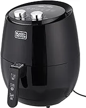 Black Decker 4.5L Rapid Air Convection Manual Aerofry Airfryer, Black - AF350-B5,International warranty, 220V supply voltage and 50Hz- 1 Year Warranty