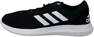 adidas Coreracer Mesh Side-Stripe Back-Logo Lace-Up Running Sneakers for Men - Core Black and Ftwr White, 43 1/3 EU