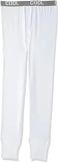 Cool plain contrast elastic waist embroidered logo under pants for men - white, xxl