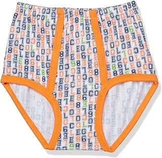 Papillon Cotton Briefs Printed For Boys-Orange&Navy-12Years