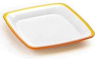 Omada square acrylic squared plate, 23 cm - orange