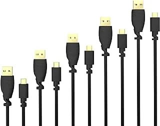 KabelDirekt – 5 x 1.5m Micro USB Cable (USB 2.0, Synch & Charge Cable, black) TOP Series