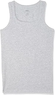 Cool Plain Sleeveless Round Neck Undershirt for Men - Heather Light Grey, L