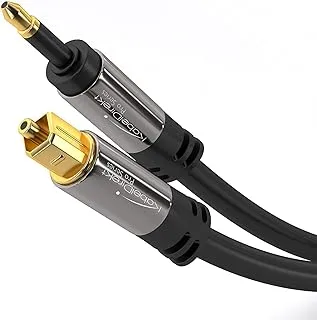 KabelDirekt 382 1.5m Mini-TOSLINK cable (digital audio cable, optical, TOSLINK to Mini-TOSLINK, fiber optic, transmits digital signals TVs/amplifiers/Hi-Fi systems) black