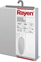 RAYEN Small (Easy-to-fit Ironing Board EasyClip System) 2 Layers: Foam and 100% Cotton Fabric Cover with Aluminium Coating Basic Range, Light Grey, 115X38 6151.01