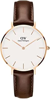 Daniel Wellington Classic Watch Unisex , Quartz Movement, Analog Display, Black Leather Strap-DW00100171