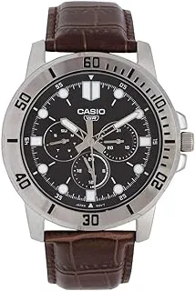 Casio Watch for Men MTP-VD300L-1EUDF Analog Leather Band Black