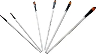 Keep Smiling Professional Artist Paint Brush Set of 12 Different Shapes Multi Functional for Canvas, Watercolor, Oil and Acrylic Painting - Black/White