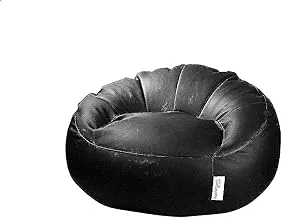 Homztown King Leather Bean Bag Black 80 x 95 cm - Suitable for indoor It is made from a premium & durable leather & designed to provide comfortable support for your body.