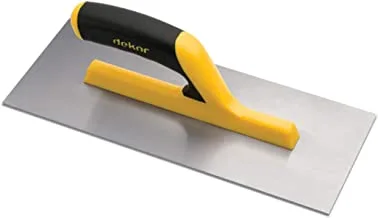 DEKOR 094 Stainless Steel Plaster Trowel with Soft Regular Rubber Handle 35CM Unique Design, Comfortable Grip And Durable Material - Multi Colour