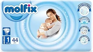 Molfix - Baby Diapers - Twin Pack - New Born Size 1 - 44 Pieces