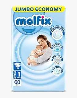 Molfix - Baby Diapers - Jumbo Pack - New Born Size 1 - 60 Pieces