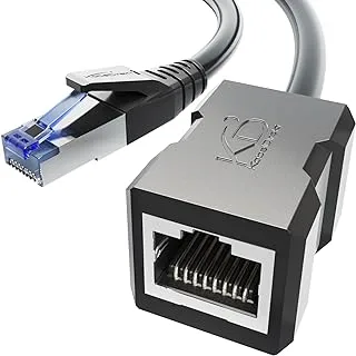 KabelDirekt - 5m - كابل تمديد LAN & Ethernet (موصل RJ45 أنثى / موصل ذكر ، يمد كبلات الشبكة بسرعة نقل بيانات كاملة - CAT 7 ، 10 جيجابت / ثانية ، حماية SF / FTP ، أسود)