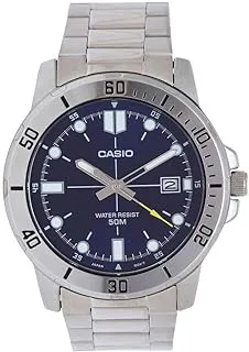 Casio MTP-VD01D-2EV Men's Enticer Stainless Steel Blue Dial Casual Analog Sporty Watch