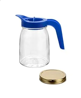 Borgonovo Serving Jug with Lid, 1 Liter - Blue & Clear