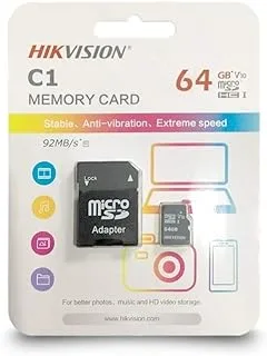 Hikvision microSDHC UHS-I 92 MB/s Card with Adapter 64GB