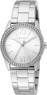 ESPRIT Watch Unisex , Quartz Movement, Analog Display, Silver Stainless Steel Strap-ES1L153M2035