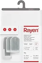 Rayen 2029.11 Wardrobe cover | Set of 3 bags for storing Anti-dust clothes protectors | 60 x 150 cm and 60 x 100 cm | Translucent, Transparent