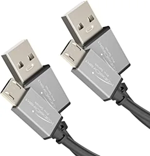 KabelDirekt 1056 1m Micro USB 2.0 cable 2x (high-speed data and charger cable, suitable for smartphones tablets with a port/space grey) PRO Series black