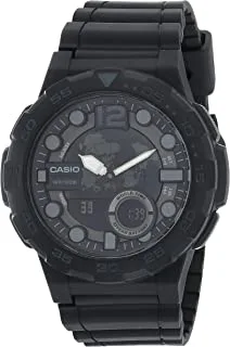 Casio Men's Ana-Digi Black Dial Resin Band Watch - AEQ-100W-1AV