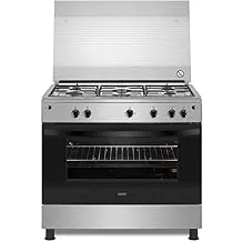 Zanussi Gas Cooker, Freestanding, Stainless Steel, with 5 Burners, 90 cm, Silver - ZCG92356XA