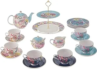 Stechcol floral printed tea set, 24 pieces - multi color