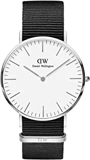 Daniel Wellington Classic Watch Unisex , Japanese Quartz Movement, Analog Display, White Nylon Strap-DW00100258