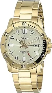 Casio MTP-VD01G-9EVUDF Round Stainless Steel Analog Watch for Men - Gold