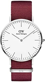 Daniel Wellington Watch Unisex , Quartz Movement, Analog Display, Red Fabric Strap-DW00100268